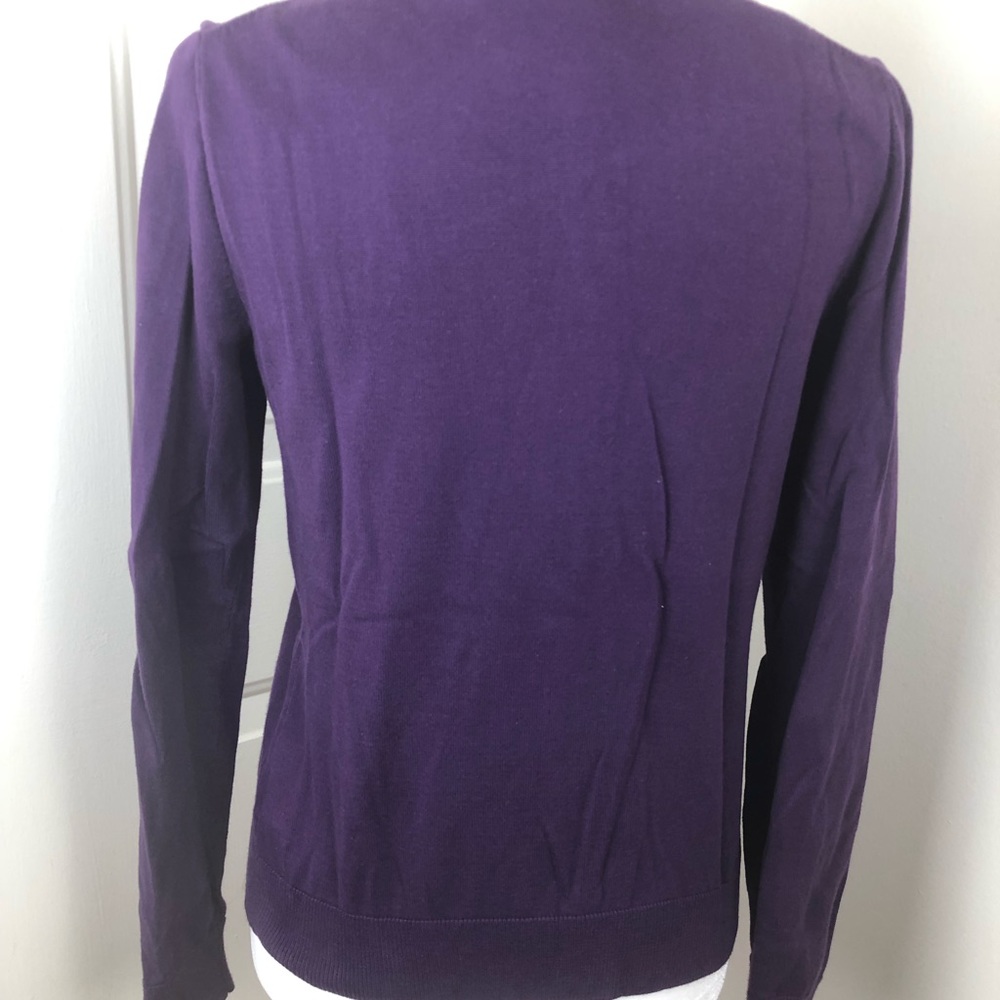 S/P Tommy Hilfiger Eggplant Purple Pima Cotton Cardigan - Picture 5 of 6